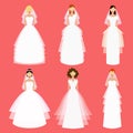 Brides vector set. Flat illustration.