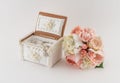 Bridesmaids Bouquet and Jewelry Box Royalty Free Stock Photo