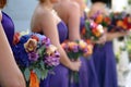 Bridesmaids and Bouquets Royalty Free Stock Photo