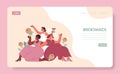 Bridesmaids concept. Flat vector illustration.