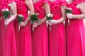 Bridesmaids in Pink Royalty Free Stock Photo