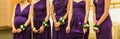 Bridesmaids in purple dresses Royalty Free Stock Photo