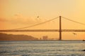 Bridge 25th of April in Lisbon, Portugal Royalty Free Stock Photo