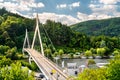 Bridge above the Neckar river in Zwingenberg, Germany