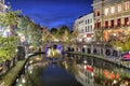 Bridge across canal in the historic center of Utrecht Royalty Free Stock Photo
