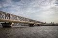 Bridge across Danube - Belgrade, Serbia. Royalty Free Stock Photo