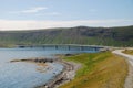 Bridge across the fjord. Royalty Free Stock Photo