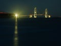 Storebaelt Bridge in Denmark at night Royalty Free Stock Photo