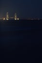 Storebaelt Bridge in Denmark at night Royalty Free Stock Photo