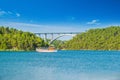 Bridge across Krka river in Croatia Royalty Free Stock Photo