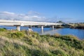 Bridge across the Manawatu River in New Zealand Royalty Free Stock Photo