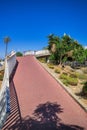 Bridge Across Park With Giant Cactuses in Maspalomas Resort at Gran Canaria