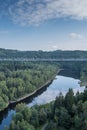 The bridge across Rappbode Dam lake in Harz, Germany