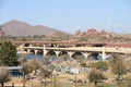 USA, Arizona/Tempe: Beach Park and Mill Avenue Bridge Royalty Free Stock Photo