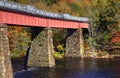 Bridge Across River in Autumn