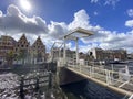 Bridge across a river in Haarlem Royalty Free Stock Photo