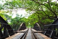 Bridge across river Kwai, Kanchanaburi, Thailand Royalty Free Stock Photo