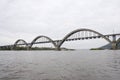 Bridge across the river of Oka Royalty Free Stock Photo