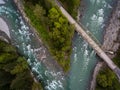 Bridge across Skykomish river Royalty Free Stock Photo