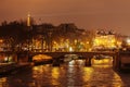 The bridge against the backdrop of Parisian quarters Royalty Free Stock Photo