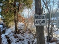 Bridge Ahead at Devil`s Creek Falls Royalty Free Stock Photo