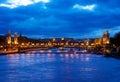 Bridge of Alexandre III at night, Paris, France Royalty Free Stock Photo