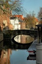 Bridge Along Canal In Brugges, Belgium