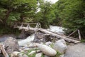 Bridge along the trail to the Torres del Paine at the Torres del Paine National Park, Chilean Patagonia, Chile