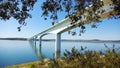Bridge on the Alqueva lake. Royalty Free Stock Photo