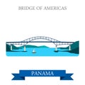 Bridge of Americas in Panama vector flat attraction landmarks