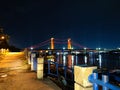 Bridge Ampera palembang indonesia on the night beautiful view Royalty Free Stock Photo