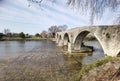 Bridge arched in arta city on arahthos river in greece