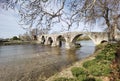 Bridge arched in arta city on arahthos river in greece