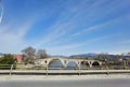 Bridge arched in arta city on arahthos river in greece