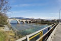 Bridge arched in arta city on arahthos river in greece