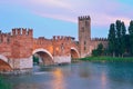 Bridge with archs Castelvecchio over river Adige in Verona Italy Royalty Free Stock Photo