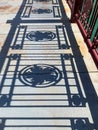 Bridge art creates shadow design patterns on the LaSalle St bridge over Chicago River