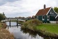 Bridge and Beautiful Traditional Buildings in Zaanse Schans Netherlands