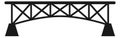 Bridge black silhouette. Urban water construction icon