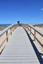 Bridge and Board Walk to Old Life Saving Station Royalty Free Stock Photo