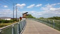 The bridge and boardwalk at Russell Peterson Wildlife Refuge near Wilmington riverfront, Delaware