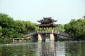 Bridge and boat on the West lake