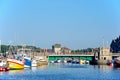Bridge and boats in Weymouth harbour. Royalty Free Stock Photo