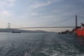 Bridge on the Bosphorus. The sea is beautiful, the sky.