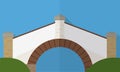 The Bridge of Boyaca in flat style and long shadow, Vector illustration