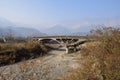 Bridge broken in 5.12 Wenchuan earthquake over dried riverway Royalty Free Stock Photo