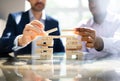 Bridge Building Using Wooden Blocks Royalty Free Stock Photo