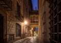 Bridge between buildings in Barri Gotic quarter