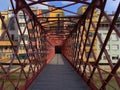 The Eiffel bridge in Girona on a Sunny day inside view Royalty Free Stock Photo