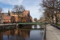 Bridge on a canal of Uppsala, Sweden Royalty Free Stock Photo